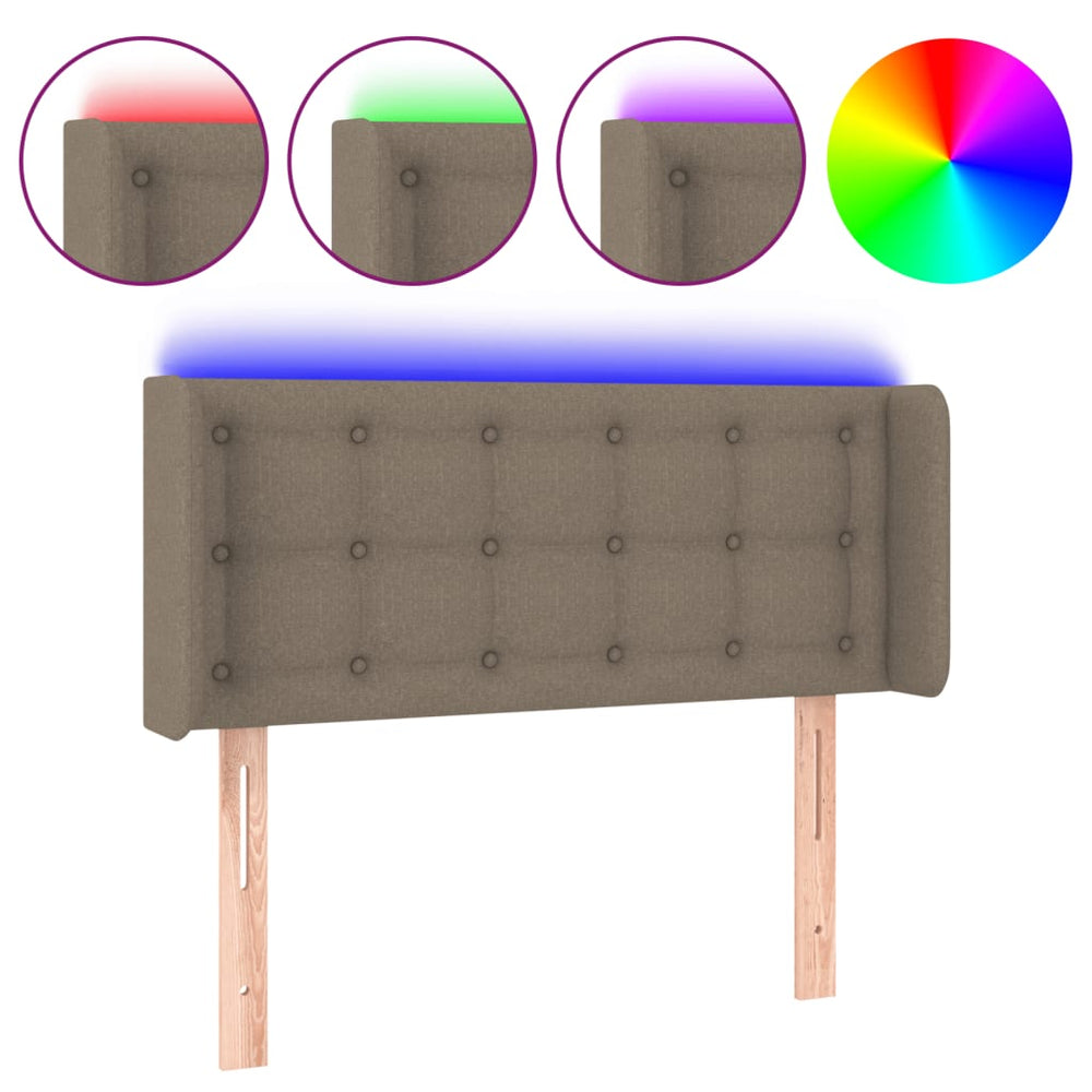 vidaXL Tête de lit LED Taupe 83x16x78/88 cm Tissu