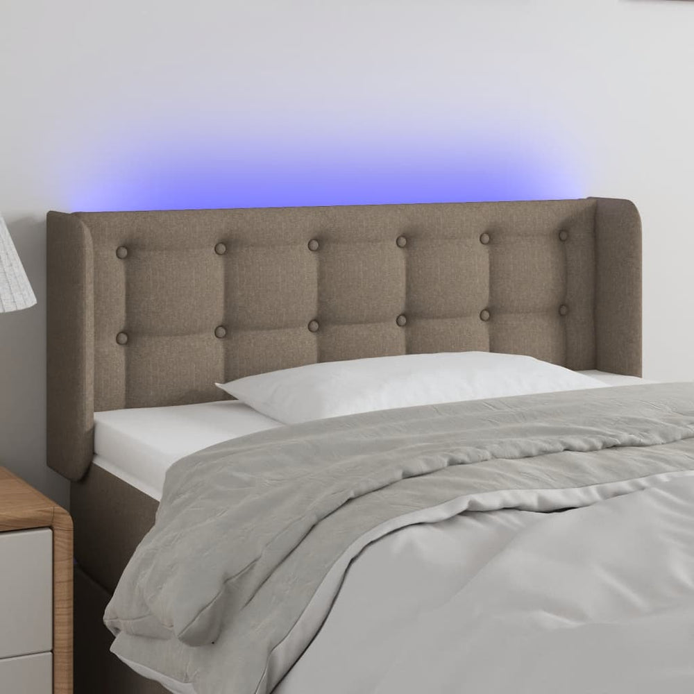 vidaXL Tête de lit LED Taupe 83x16x78/88 cm Tissu