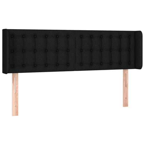 LED Kopfteil Schwarz 147x16x78/88 cm Stoff