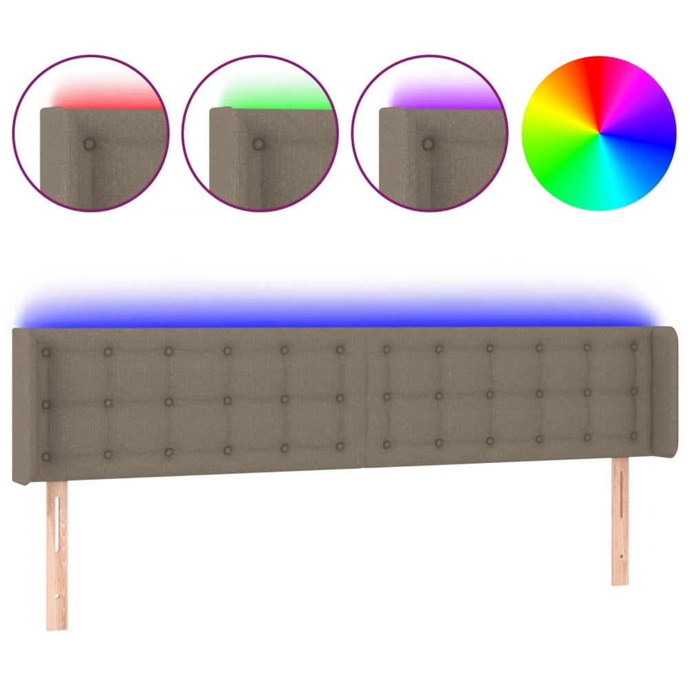 vidaXL Tête de lit LED Taupe 163x16x78/88 cm Tissu