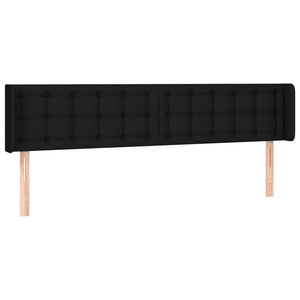 LED Kopfteil Schwarz 203x16x78/88 cm Stoff