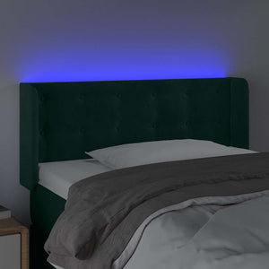 LED Kopfteil Dunkelgrün 83x16x78/88 cm Samt