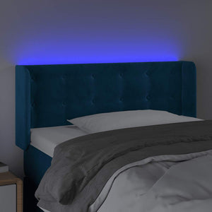LED Kopfteil Dunkelblau 83x16x78/88 cm Samt