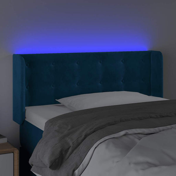 LED Kopfteil Dunkelblau 83x16x78/88 cm Samt