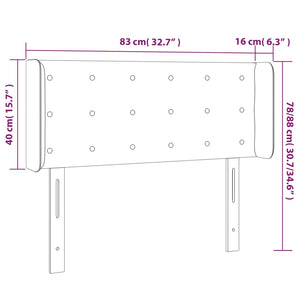 LED Kopfteil Rosa 83x16x78/88 cm Samt