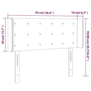 LED Kopfteil Dunkelgrün 93x16x78/88 cm Samt