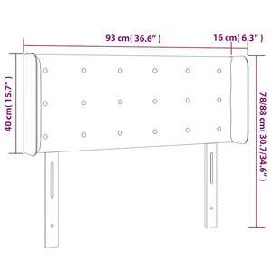 LED Kopfteil Dunkelblau 93x16x78/88 cm Samt