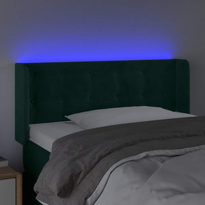 LED Kopfteil Dunkelgrün 103x16x78/88 cm Samt
