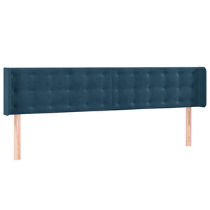 LED Kopfteil Dunkelblau 183x16x78/88 cm Samt