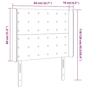 LED Kopfteil Creme 83x16x118/128 cm Kunstleder