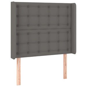 LED Kopfteil Grau 83x16x118/128 cm Kunstleder