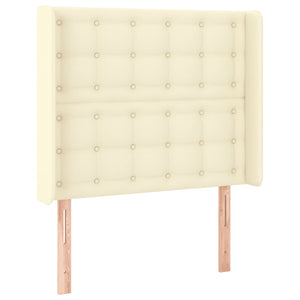 LED Kopfteil Creme 93x16x118/128 cm Kunstleder