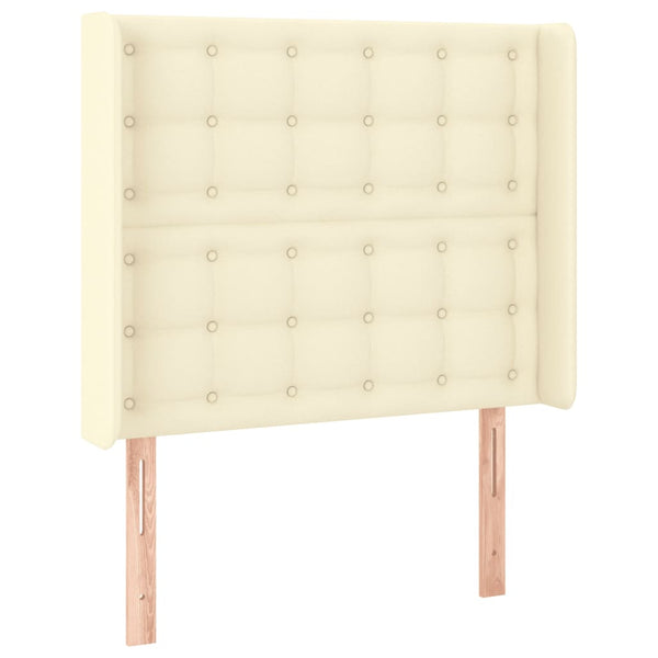 LED Kopfteil Creme 93x16x118/128 cm Kunstleder