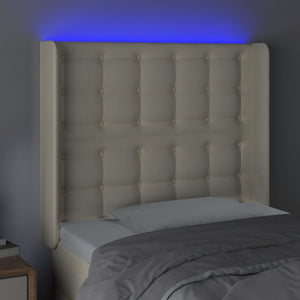 LED Kopfteil Creme 103x16x118/128 cm Kunstleder