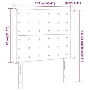 LED Kopfteil Creme 103x16x118/128 cm Kunstleder
