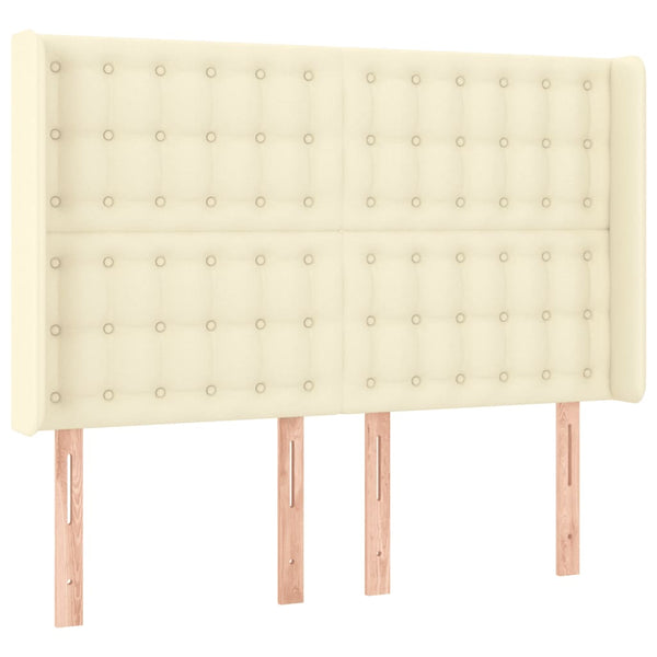 LED Kopfteil Creme 147x16x118/128 cm Kunstleder