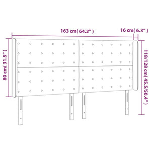 LED Kopfteil Weiß 163x16x118/128 cm Kunstleder