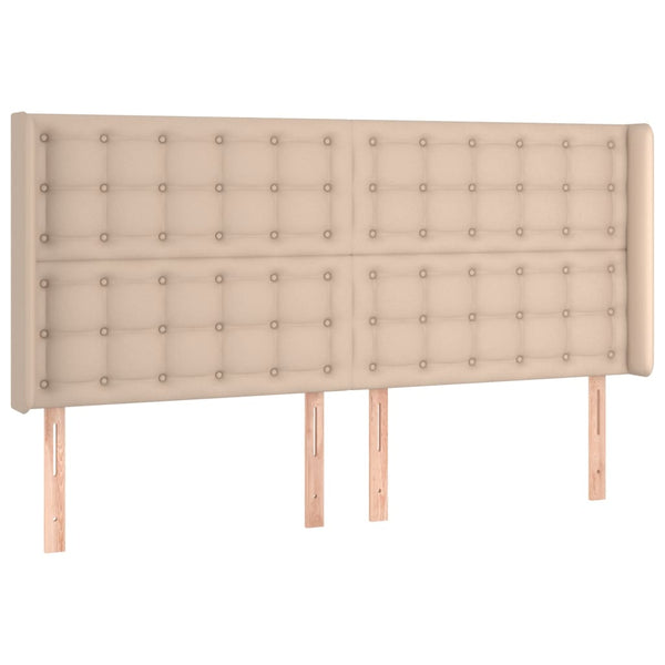 LED Kopfteil Cappuccino-Braun 163x16x118/128cm Kunstleder