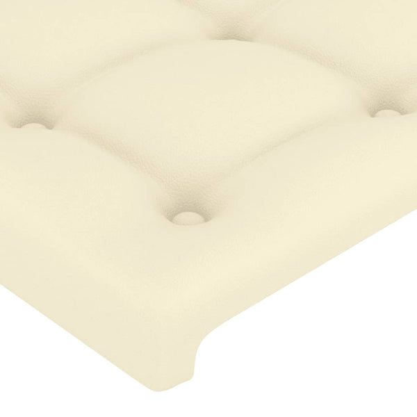LED Kopfteil Creme 183x16x118/128 cm Kunstleder