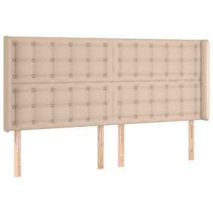 LED Kopfteil Cappuccino-Braun 203x16x118/128cm Kunstleder