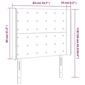 LED Kopfteil Schwarz 83x16x118/128 cm Stoff
