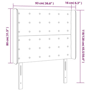 LED Kopfteil Dunkelgrau 93x16x118/128 cm Stoff