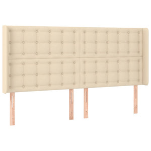 LED Kopfteil Creme 163x16x118/128 cm Stoff