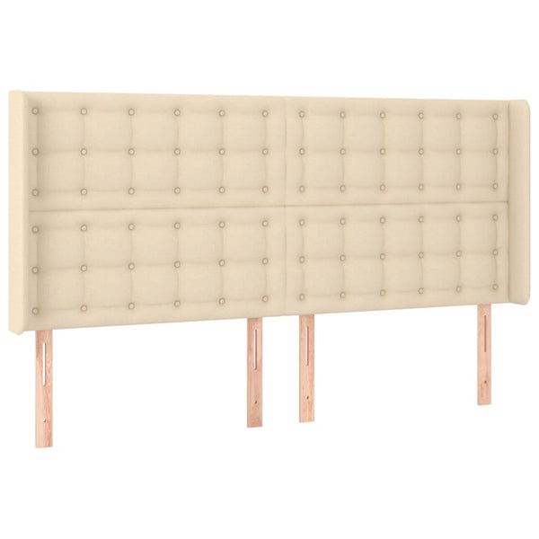 LED Kopfteil Creme 163x16x118/128 cm Stoff