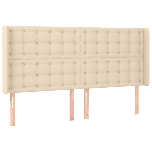 LED Kopfteil Creme 183x16x118/128 cm Stoff