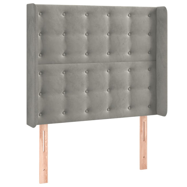 vidaXL Tête de lit LED gris clair 93x16x118/128 cm velours