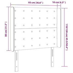LED Kopfteil Rosa 93x16x118/128 cm Samt
