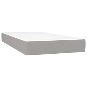 vidaXL Lit tapissier avec matelas et LED Gris clair 80x200 cm Tissu