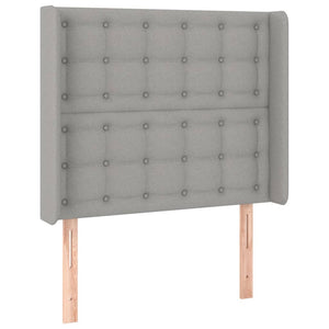 vidaXL Lit tapissier avec matelas et LED Gris clair 80x200 cm Tissu