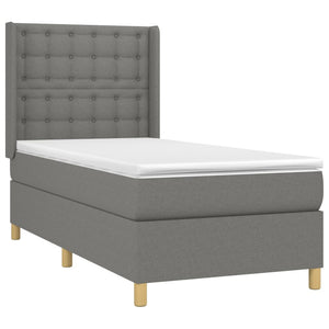 vidaXL Lit coffre avec matelas et LED Gris foncé 80x200 cm Tissu