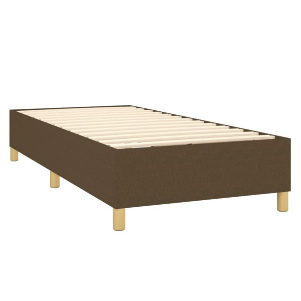 vidaXL Lit coffre avec matelas et LED Marron foncé 80x200 cm Tissu