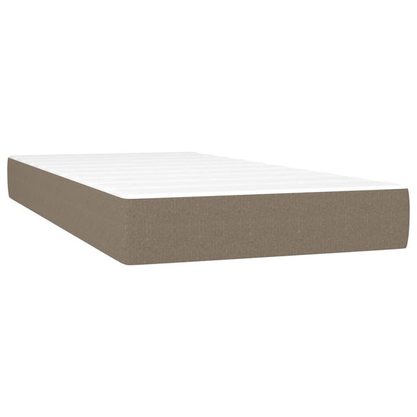 vidaXL Lit boxspring avec matelas et LED taupe 80x200 cm tissu