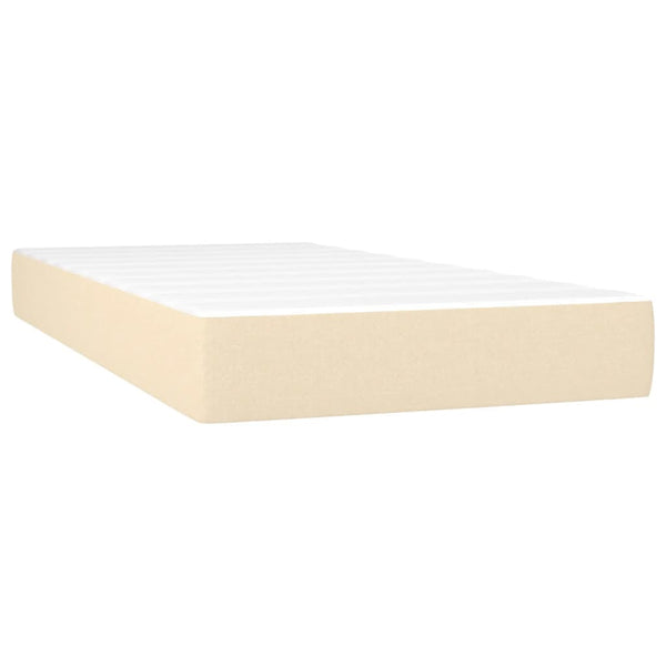 vidaXL Lit tapissier avec matelas et LED Crème 80x200 cm Tissu