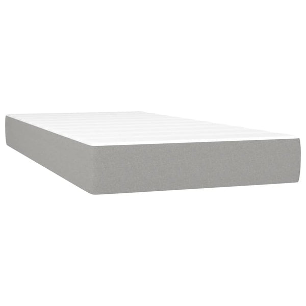 vidaXL Lit tapissier avec matelas et LED Gris clair 90x190 cm Tissu