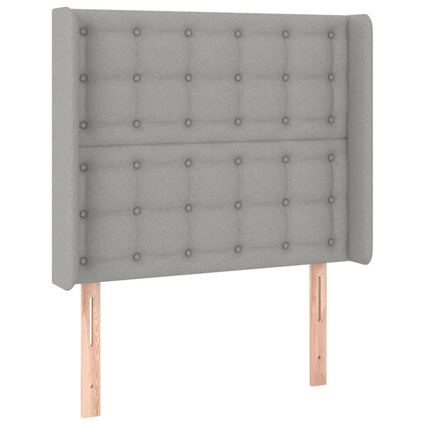 vidaXL Lit tapissier avec matelas et LED Gris clair 90x190 cm Tissu