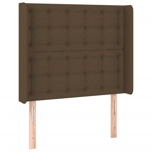 vidaXL Lit coffre avec matelas et LED Marron foncé 90x190 cm Tissu