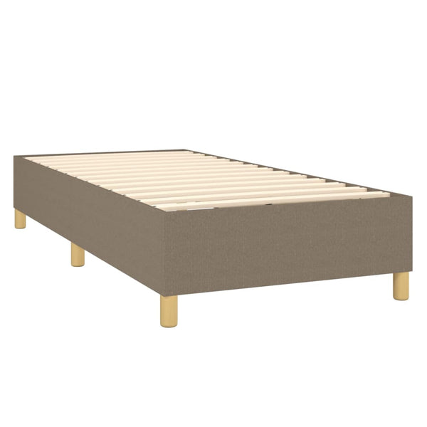vidaXL Lit tapissier avec matelas et LED taupe 90x190 cm tissu