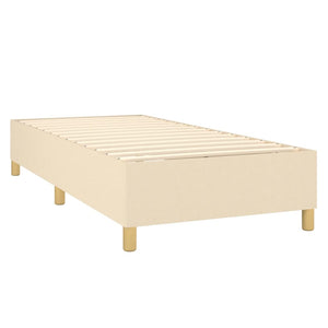 vidaXL Lit tapissier avec matelas et LED Crème 90x190 cm Tissu