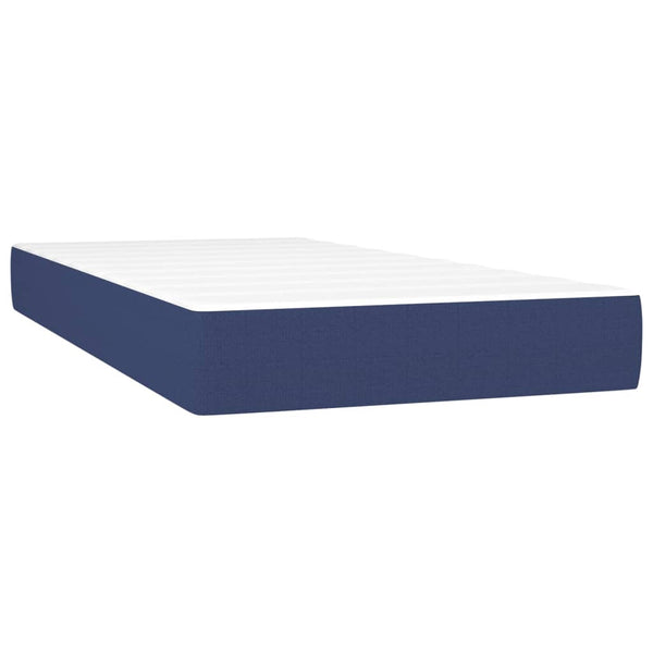 vidaXL Lit tapissier avec matelas et LED bleu 90x190 cm Tissu