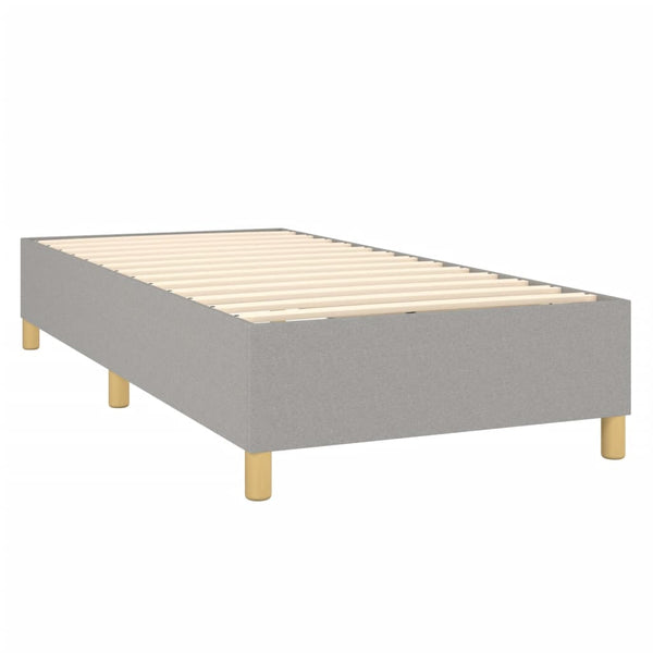 vidaXL Lit boxspring avec matelas et LED Gris clair 90x200 cm Tissu