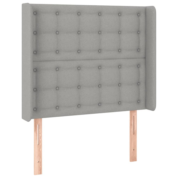 vidaXL Lit boxspring avec matelas et LED Gris clair 90x200 cm Tissu