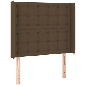 vidaXL Lit coffre avec matelas et LED Marron foncé 90x200 cm Tissu