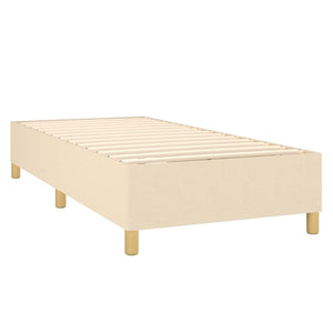 vidaXL Lit tapissier avec matelas et LED Crème 90x200 cm Tissu