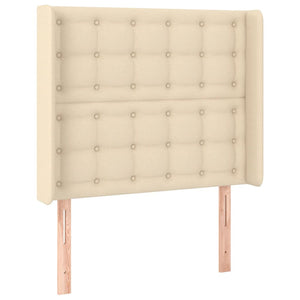 vidaXL Lit tapissier avec matelas et LED Crème 90x200 cm Tissu