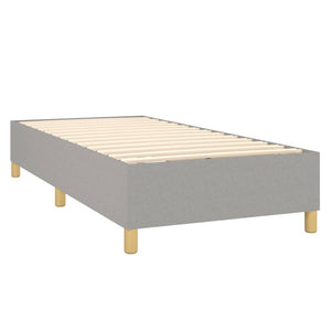 vidaXL Lit coffre avec matelas et LED Gris clair 100x200 cm Tissu