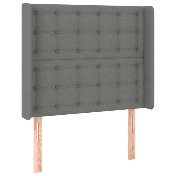 vidaXL Lit coffre avec matelas et LED gris foncé 100x200 cm Tissu